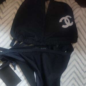 Chic Black Bikini with Logo